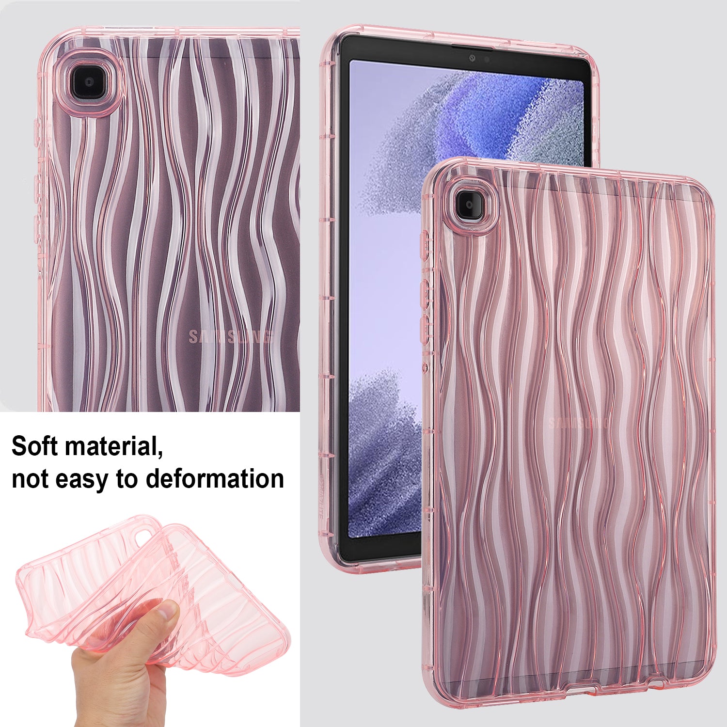 For Samsung Galaxy Tab A7 Lite 8.7-inch T225 T220 Transparent TPU Case Water Ripple Texture Anti-Slip Tablet Cover For Samsung Galaxy Tab A7 Lite 8.7-inch T225 T220 Transparent TPU Case Water Ripple Texture Anti-Slip Tablet Cover